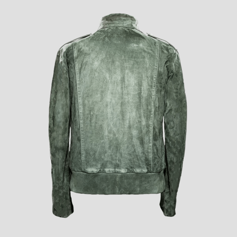 Hudson | Retro Lapel Zipper Breast Pocket Suede Jacket