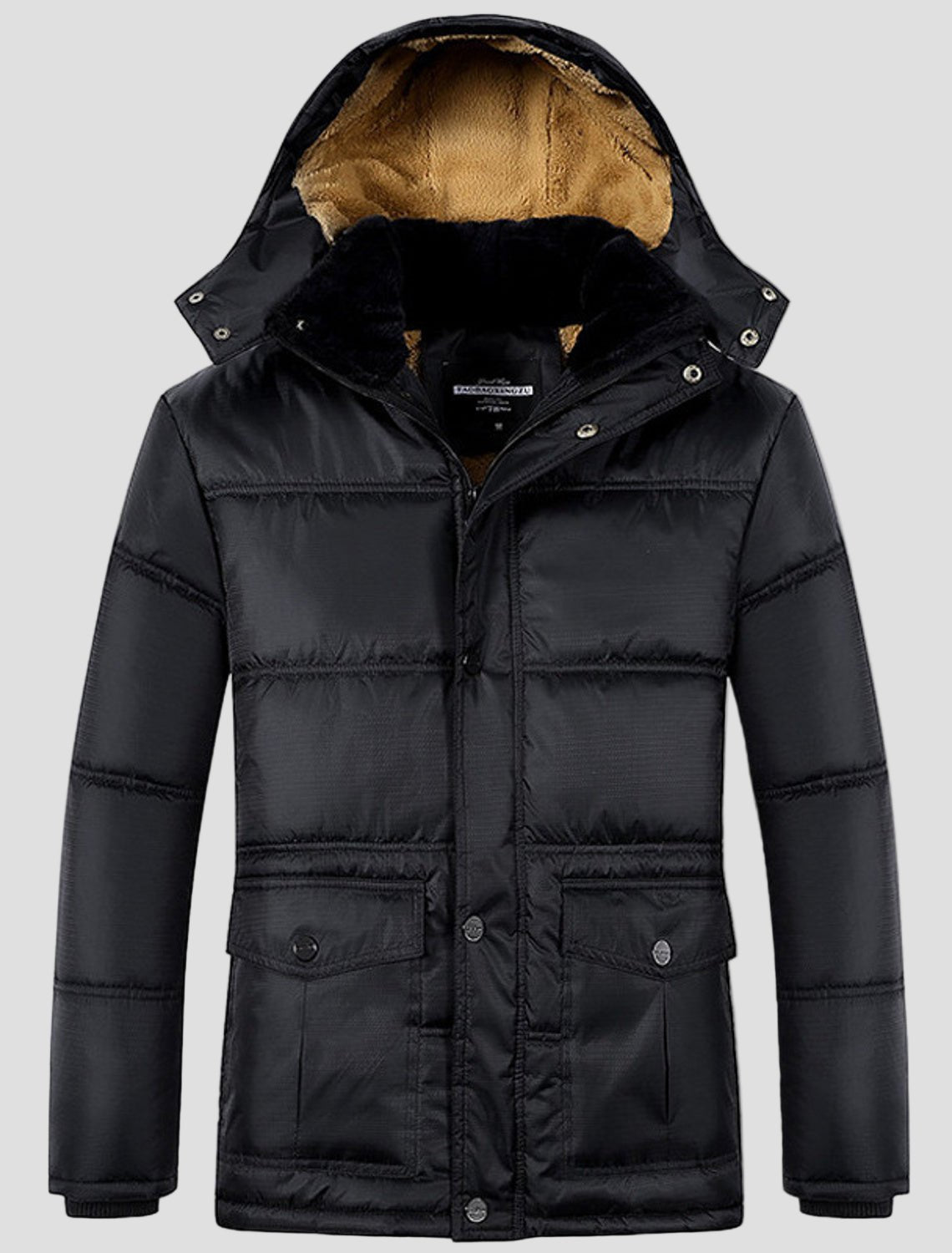 Caleb | Classic Black Padded Parka Jacket