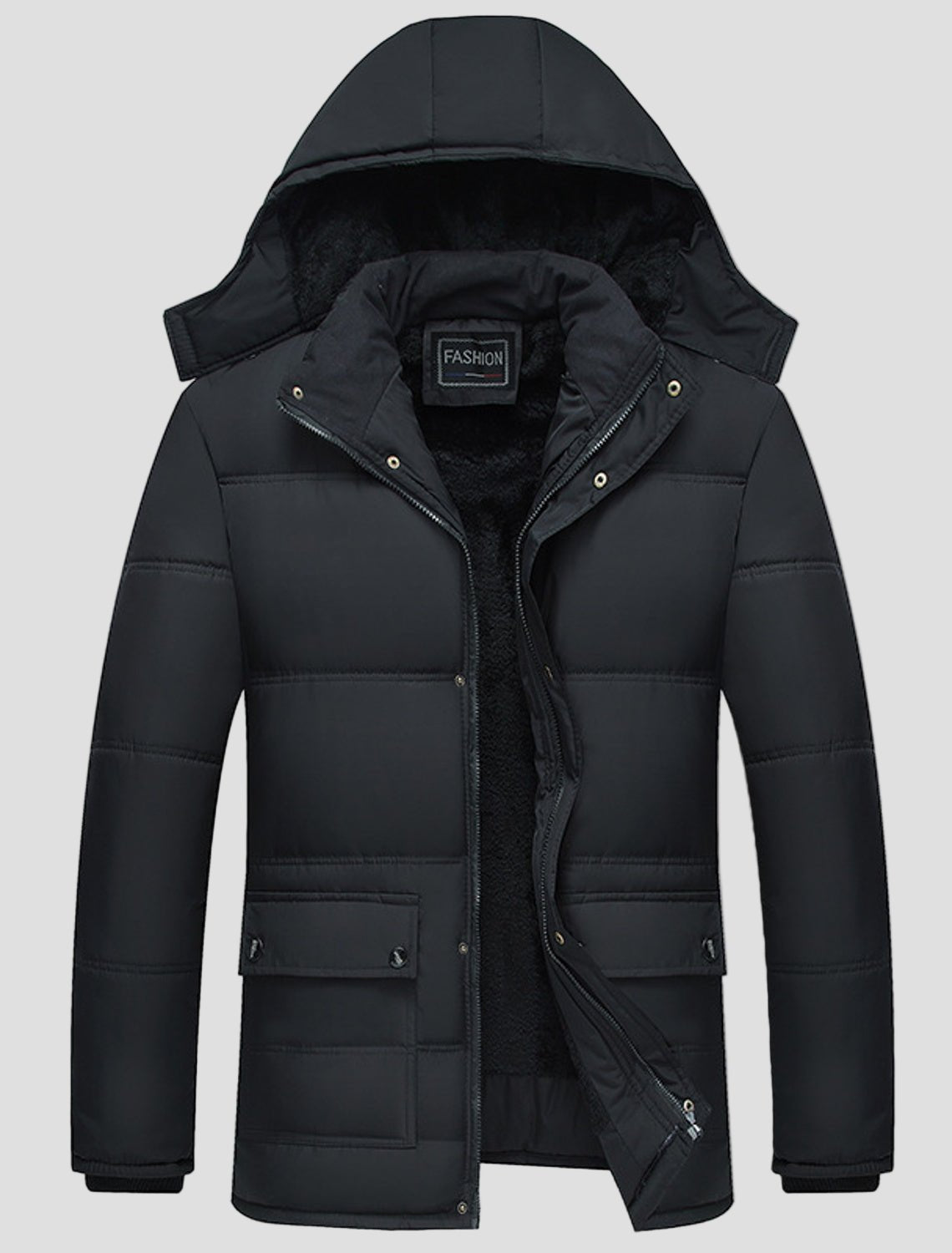 Caleb | Classic Black Padded Parka Jacket