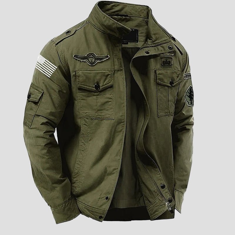 Ethan | Men's Cotton Embroidered Military Jacket