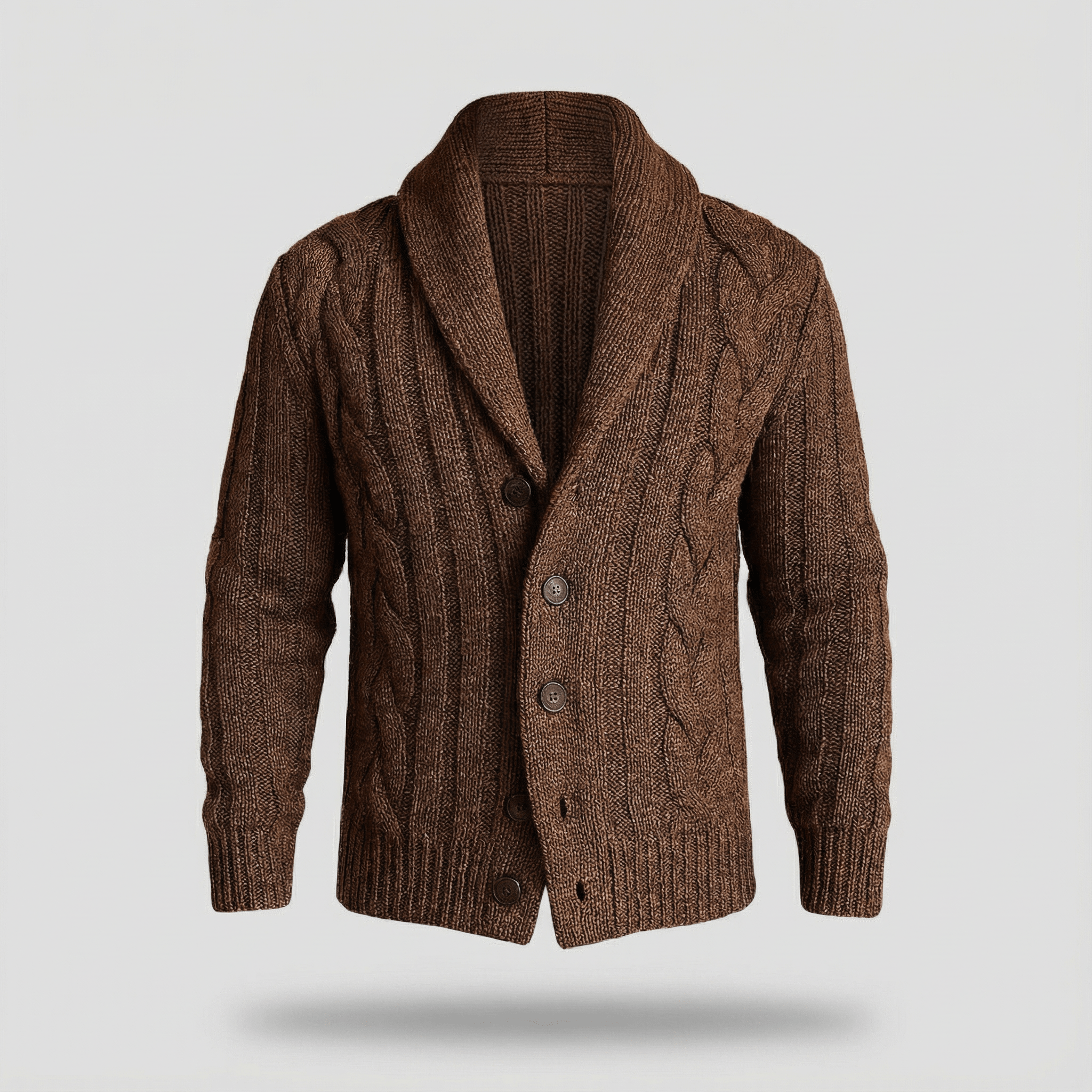Carson | Cable Knit Shawl Cardigan Sweater