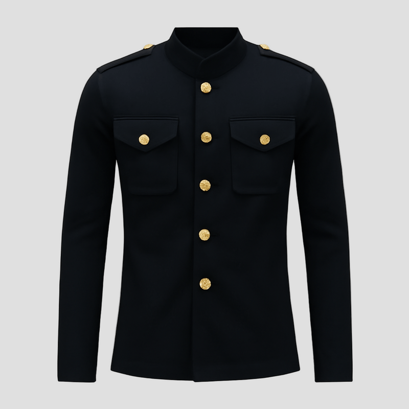 Colton | Vintage Casual Solid Stand Collar Button Jacket