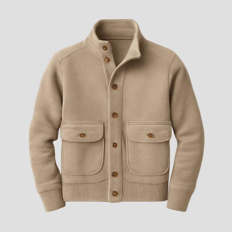 Aiden | Stand Collar Solid Color Jacket