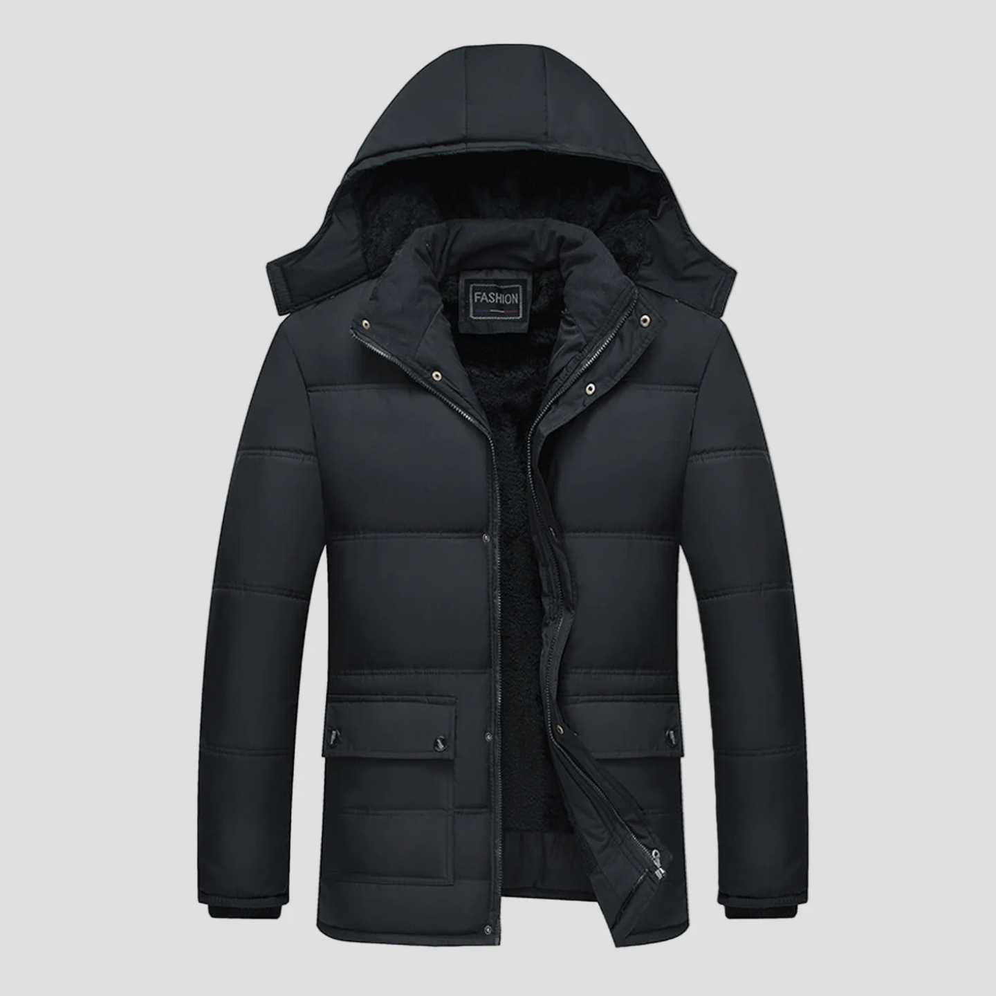 Caleb | Classic Black Padded Parka Jacket